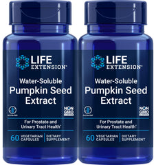 Life Extension water-soluble pumpkin seed extract bottle for daily supplementation.