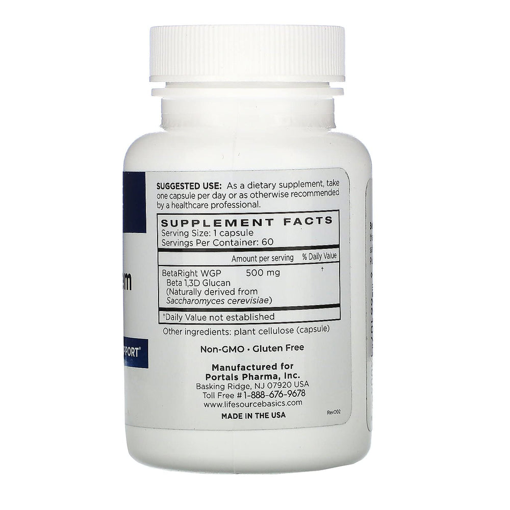 Daily-use morning routine with Life Source Basics capsules and water.