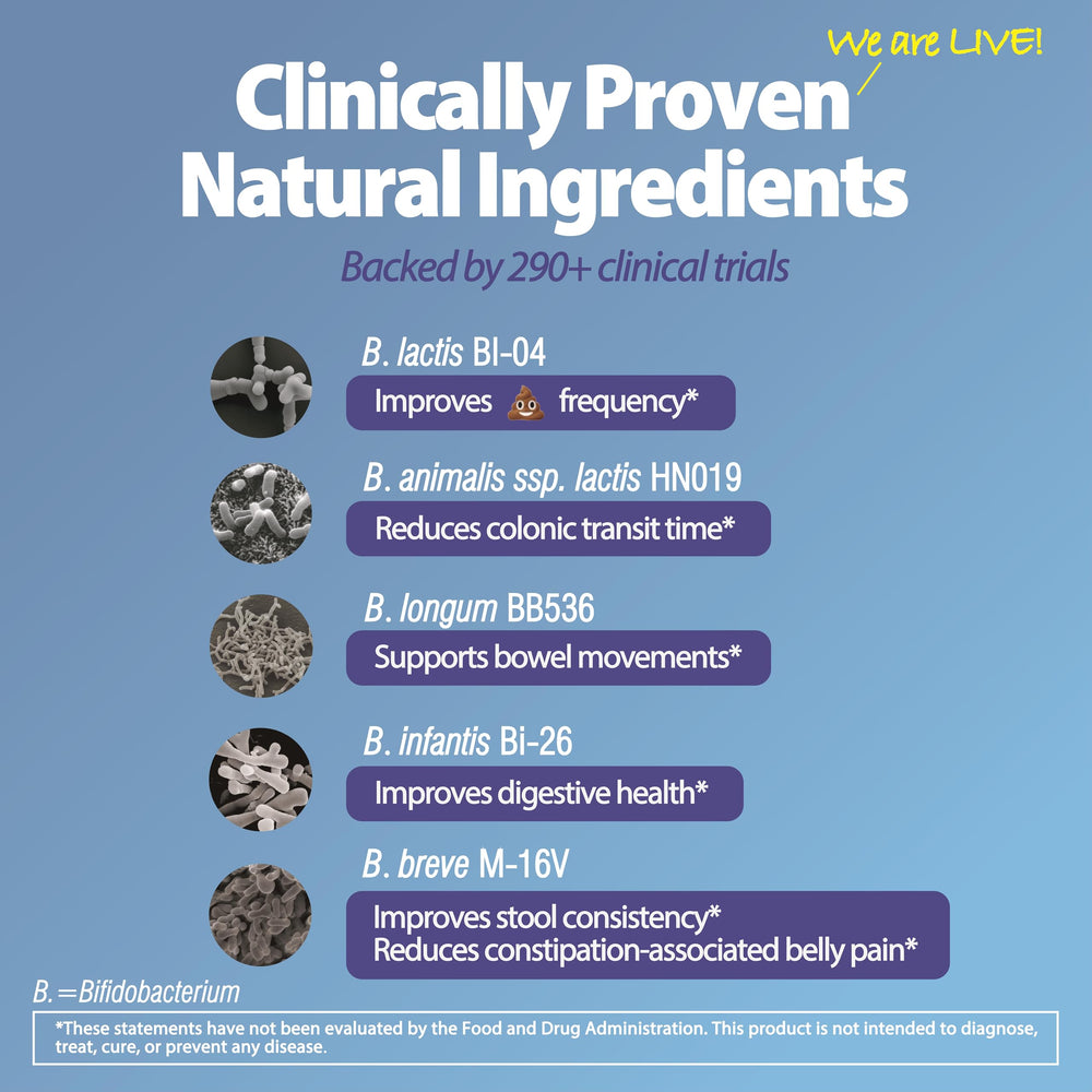 Life-Space Bowel Biotic label closeup highlighting five probiotic strains.