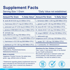 Life-Space Probiotic dry storage container indicates shelf-stable formula.