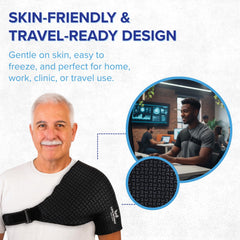 Life Works Shoulder Ice Gel Pack soft lining stays gentle on skin during wear.