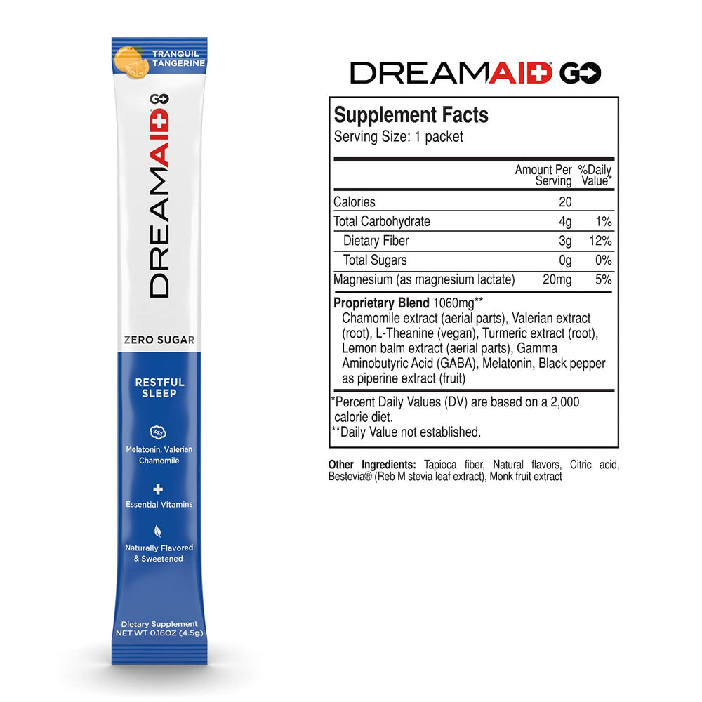 LIFEAID DreamAid dissolves in water with a refreshing citrus flavor for evenings.