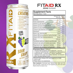 FITAID RX Zero Sugar bottle front showing all-in-one recovery formula for workouts