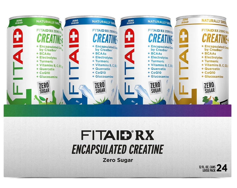 LIFEAID FITAID RX Zero Sugar packaging highlighting sugar-free recovery drink for athletes