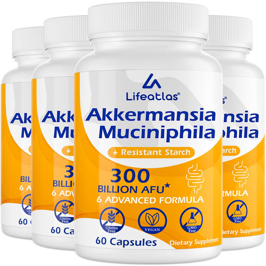 Lifeatlas Akkermansia bottle cap for daily gut support