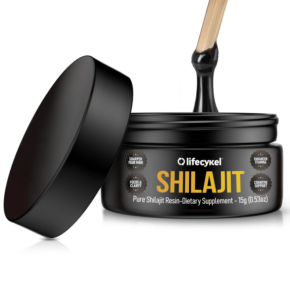 Life Cykel Pure Shilajit Resin 15g packaging, premium daily-use resin for energy support.