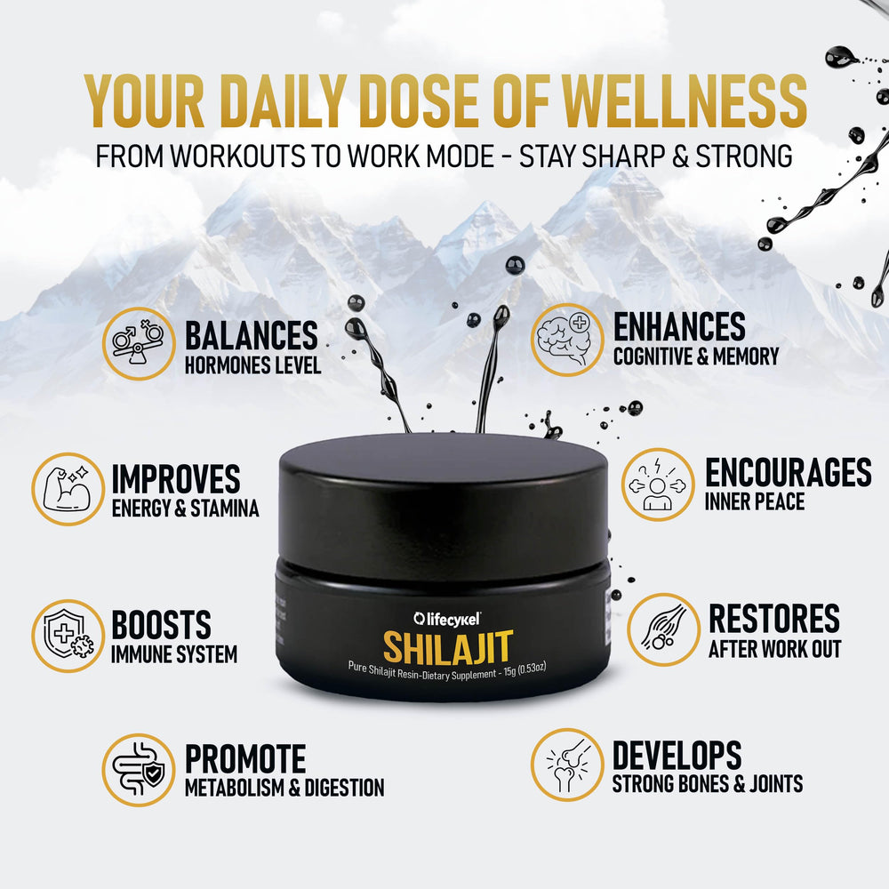 Life Cykel Shilajit Resin close-up illustrating focus and cognitive clarity.