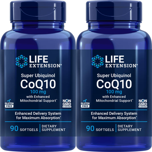 Life Extension CoQ10 Super Ubiquinol softgel for enhanced mitochondrial support