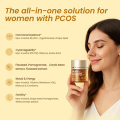 Close-up of LIFEFRIEND capsules highlights vegan, clean ingredients for daily ovarian support.