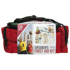 LIFELINE Team Sports Coach First Aid Kit in red duffle bag for quick on-site care