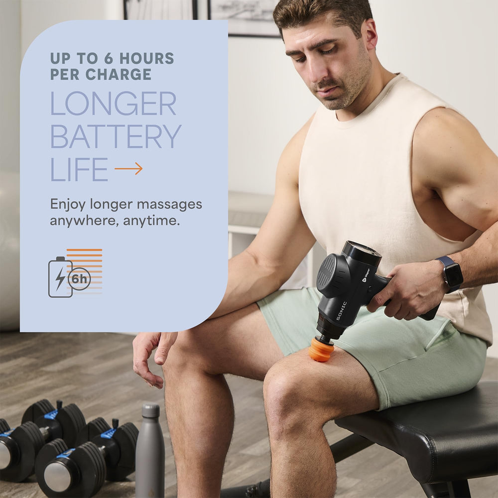 LifePro massage gun head calves eases lower leg stiffness