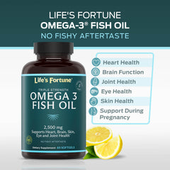 Life's Fortune heart health visual emphasizing omega-3 support indicators.