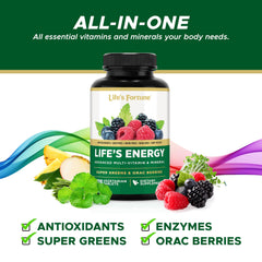 Close-up of Life's Energy tablets ready for a simple daily routine.