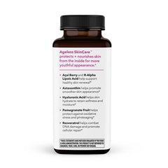 LifeSeasons Ageless Skincare pomegranate extract visuals emphasize natural antioxidant blend.