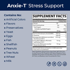 LifeSeasons Anxie-T bottle illustrating day and night dosing for flexible support.
