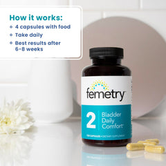 LifeSeasons Femetry bladder daily comfort packaging view highlighting product kit.