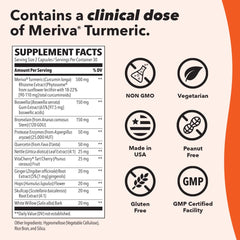 LifeSeasons Inflamma-X science blend graphic with botanicals aiding activity and comfort.