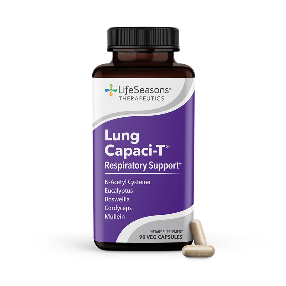 LifeSeasons Lung Capaci-T bottle front for confident breathing support