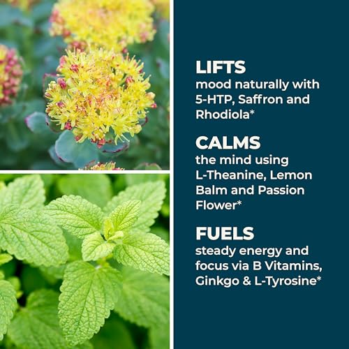 LifeSeasons Mood Uplift-R label close-up shows saffron, ginkgo and rhodiola.