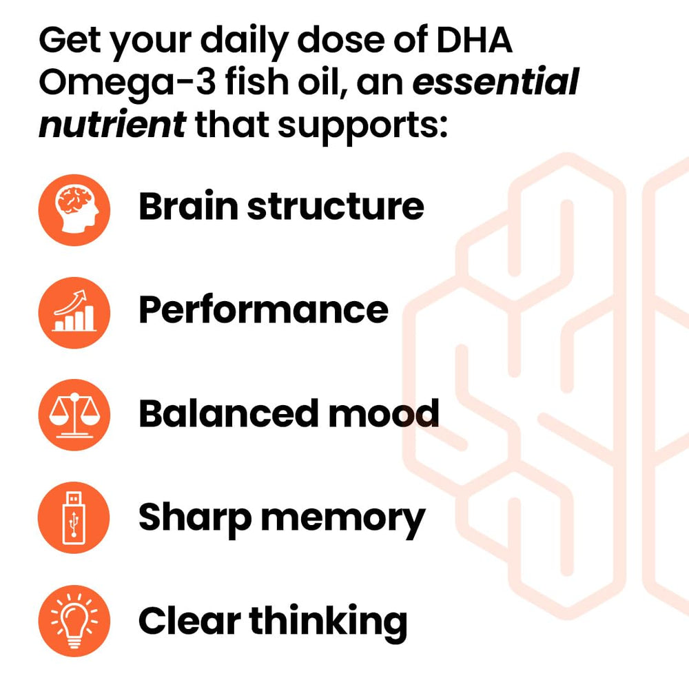 LifeSeasons NeuroQ-400 softgel closeup showcases high-potency DHA for memory support.