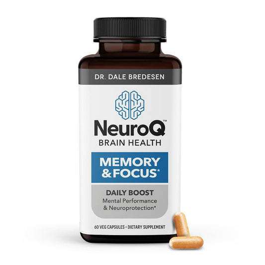 LifeSeasons NeuroQ Memory & Focus bottle label highlights cognitive performance.