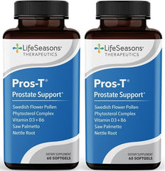 LifeSeasons Pros-T bottle with softgels for daily prostate support.