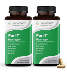 LifeSeasons Puri-T bottle front for daily liver support.