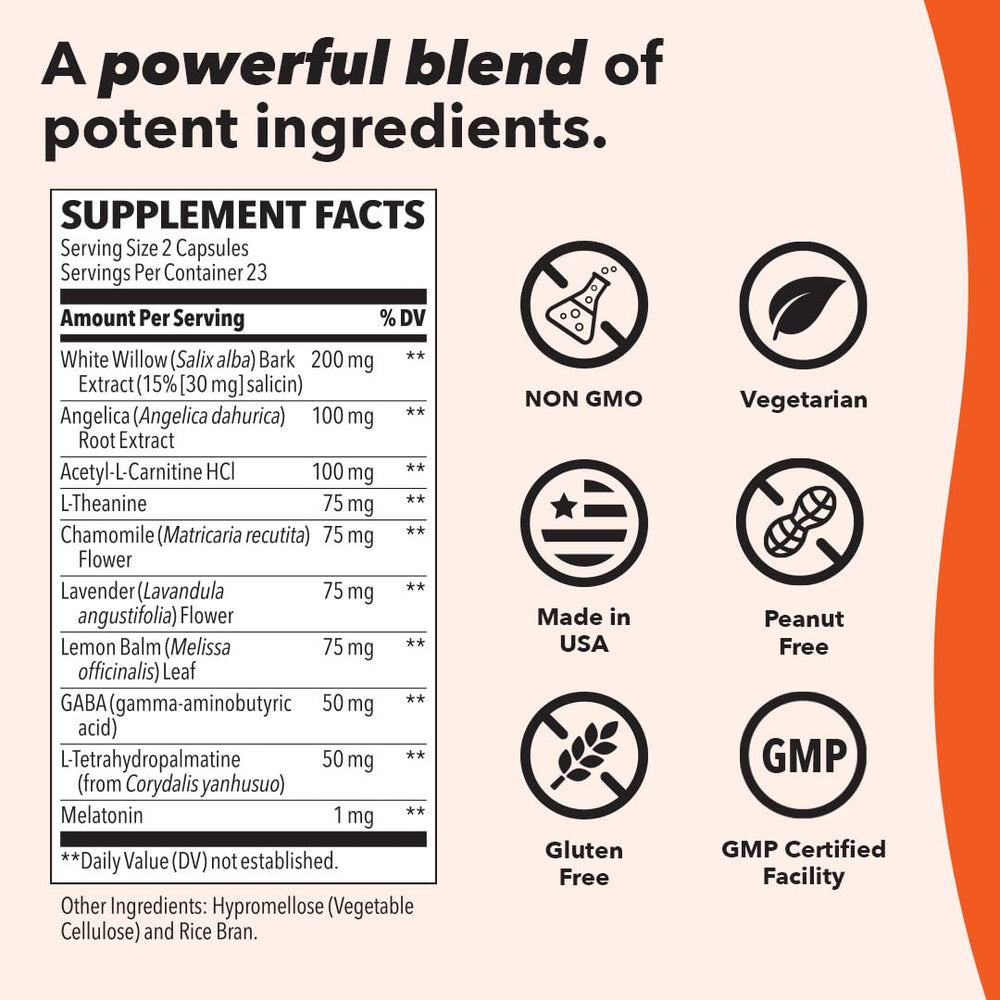 Science-backed LifeSeasons Relieve-R PM label visible for trusted nightly relief.