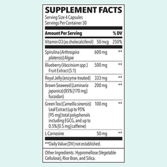 LifeSeasons Stem Boost-R capsules close-up with label indicating antioxidant and tissue repair support