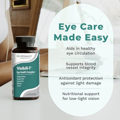 LifeSeasons Visibili-T bottle label highlights key eye health ingredients and antioxidants.