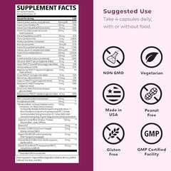 Close-up of LifeSeasons label highlighting vitamins and minerals