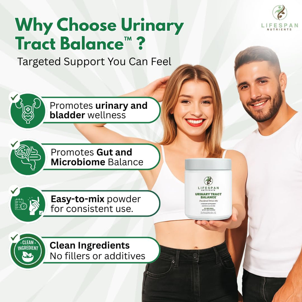 Probiotics capsules beside bottle emphasize gut and urinary harmony.