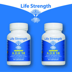 LifeStrength ADK 10 capsules ready for on-the-go daily routines.