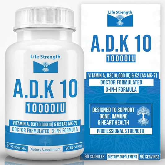 LifeStrength ADK10 bottle front for bone and immune support