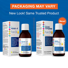 Lifetrients Speak+D Pure Oil lemon pour shot shows precise nutrient ratios for daily use.