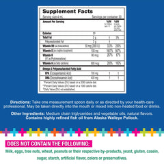 Lifetrients Speak+D Pure Oil lemon ingredients label highlights omega-3 and vitamins for essential nutrition.