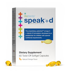 Lifetrients Speak+d Twist-Off Softgels bottle pour for easy mixing into meals.