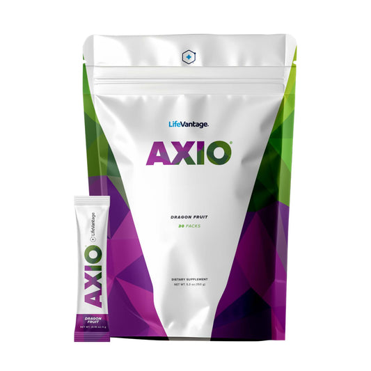LifeVantage AXIO regular energy packet ready to mix for on-the-go focus.