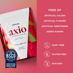 LifeVantage AXIO ingredients close-up showing calm focus.