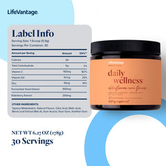 LifeVantage Daily Wellness powder scoop and canister for portions
