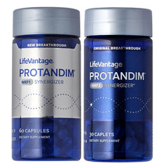 LifeVantage Protandim Dual Synergizer bottle with NRF1 and NRF2 activators for cellular energy
