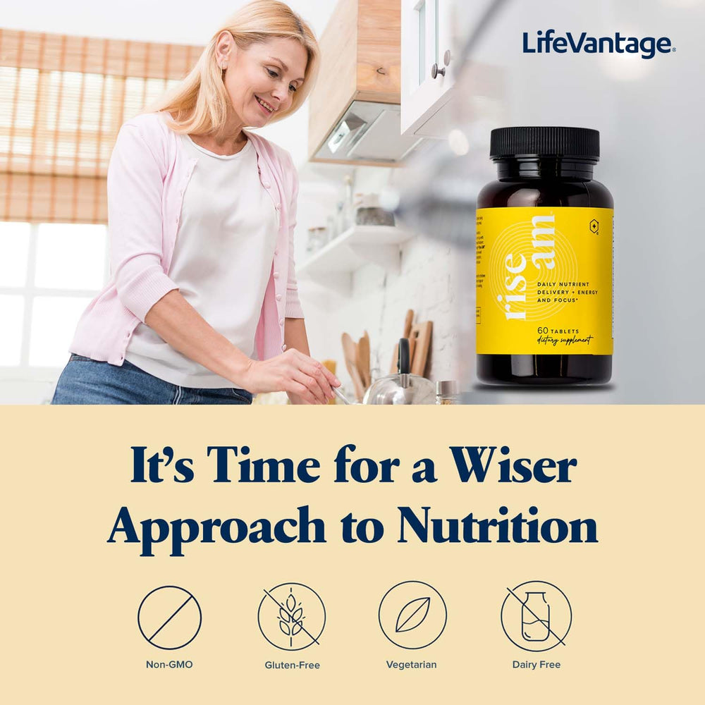 LifeVantage Rise AM optimizes absorption of key nutrients for daily use.