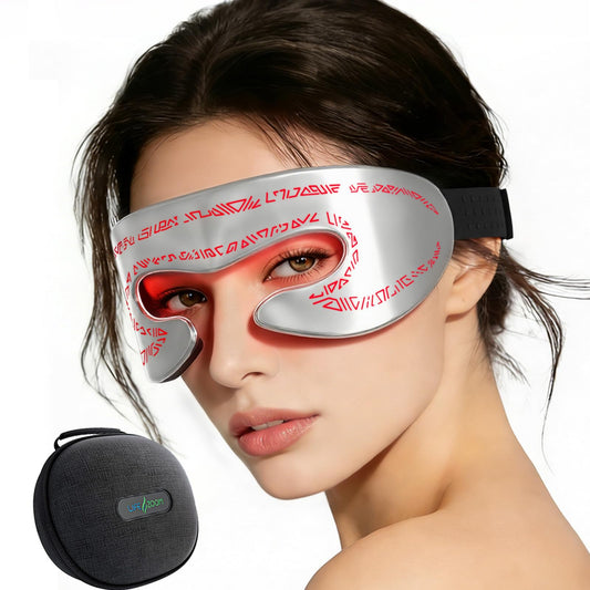LifeZoom red light eye mask front view shows dense LED array for targeted eye area care.