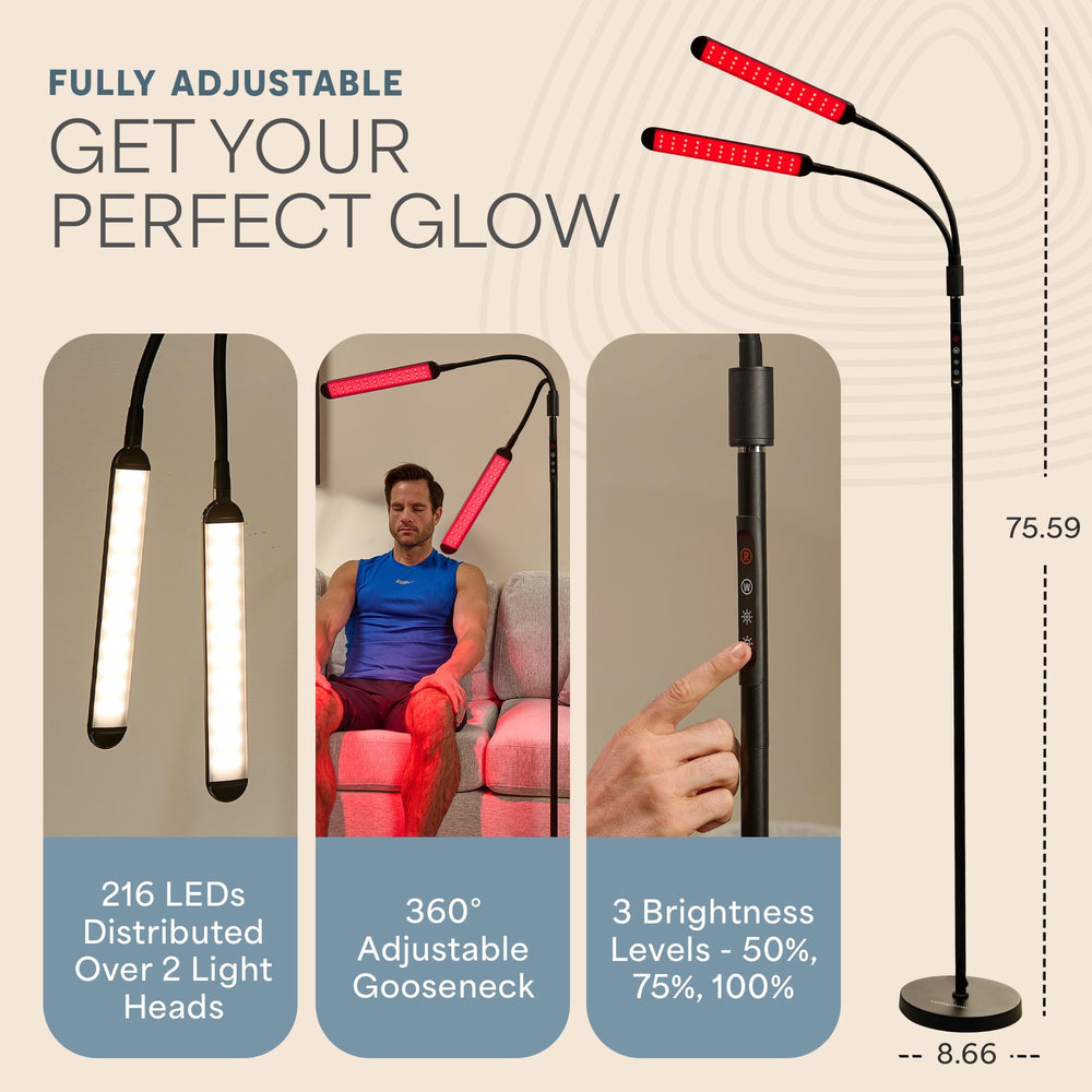 LifePro Lumaglow 660nm red LEDs provide targeted body light options.