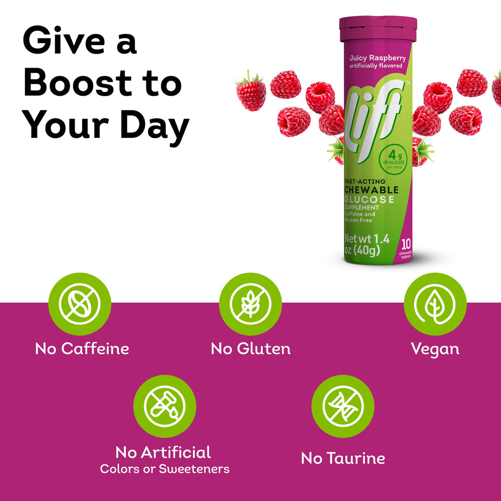 Lift Glucose on a desk showing a focused energy boost
