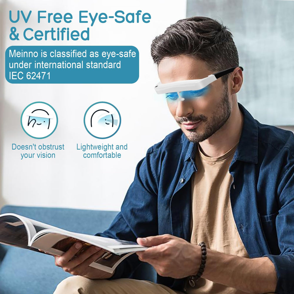 Light Therapy Glasses white light mode simulating natural daylight