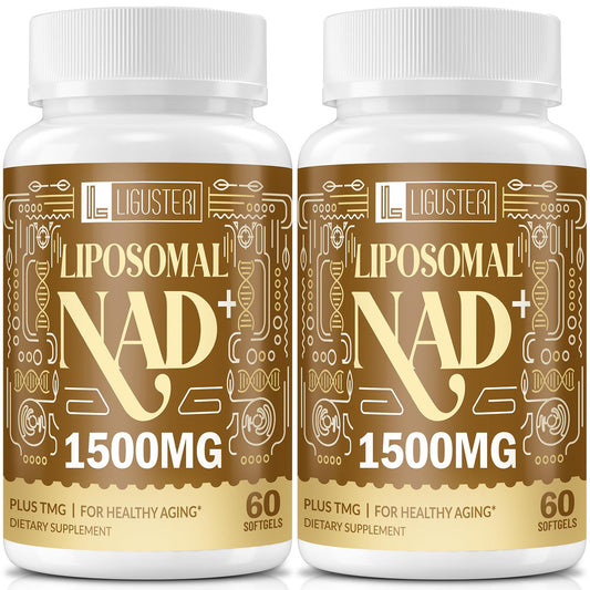 LIGUSTERI liposomal NAD+ bottle on countertop for daily energy support