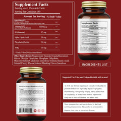 LIIFE Methylcobalamin PQQ bottle front shows cherry-flavored chewables for on-the-go nerve support.