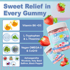 LILICARE Calm Gummies closeup shows the gel-filled texture and smooth coating.