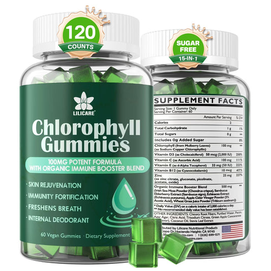 LILICARE Chlorophyll Gummies bottle front view for daily immune support